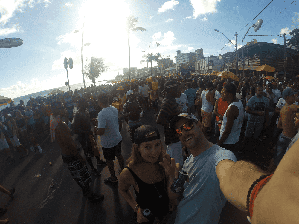 pre carnival celebrations near the beach in salvador brazil