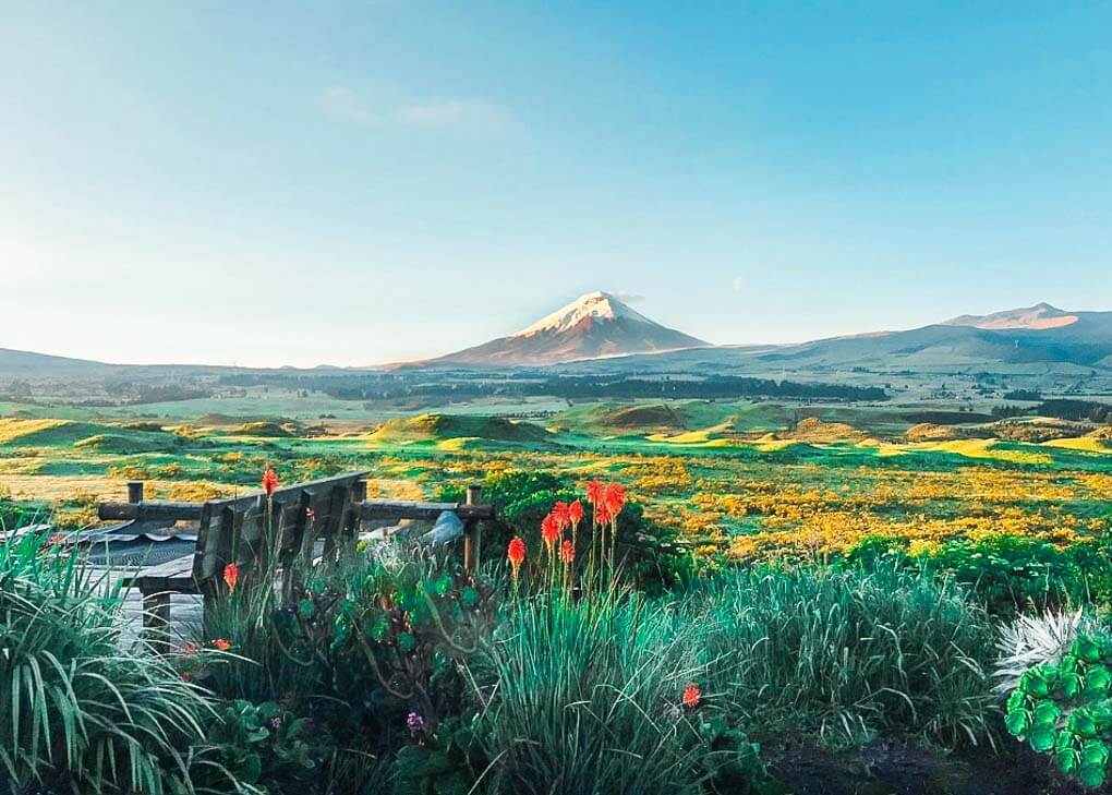 The view from the Secret Garden Hostel in Cotopaxi, Ecuador