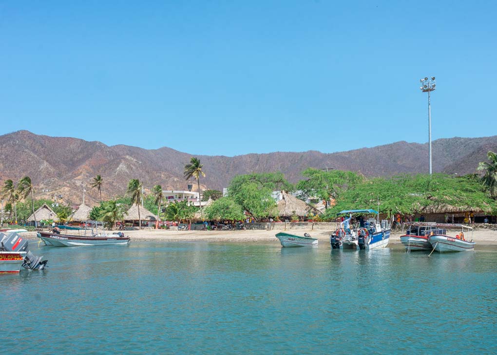 A view of taganga beach from the water