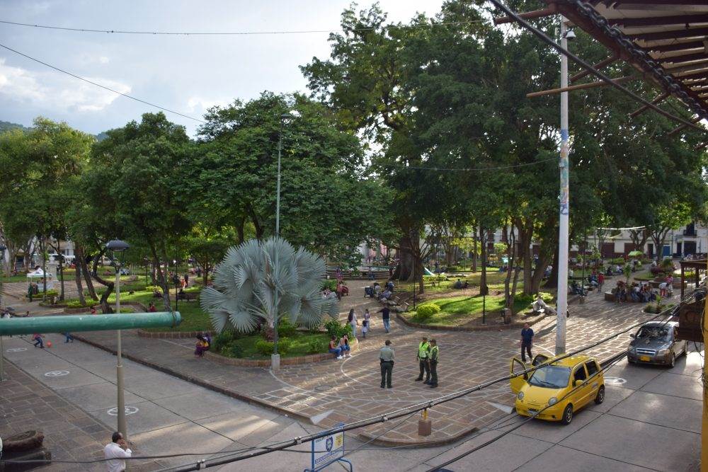 the central square in san gil