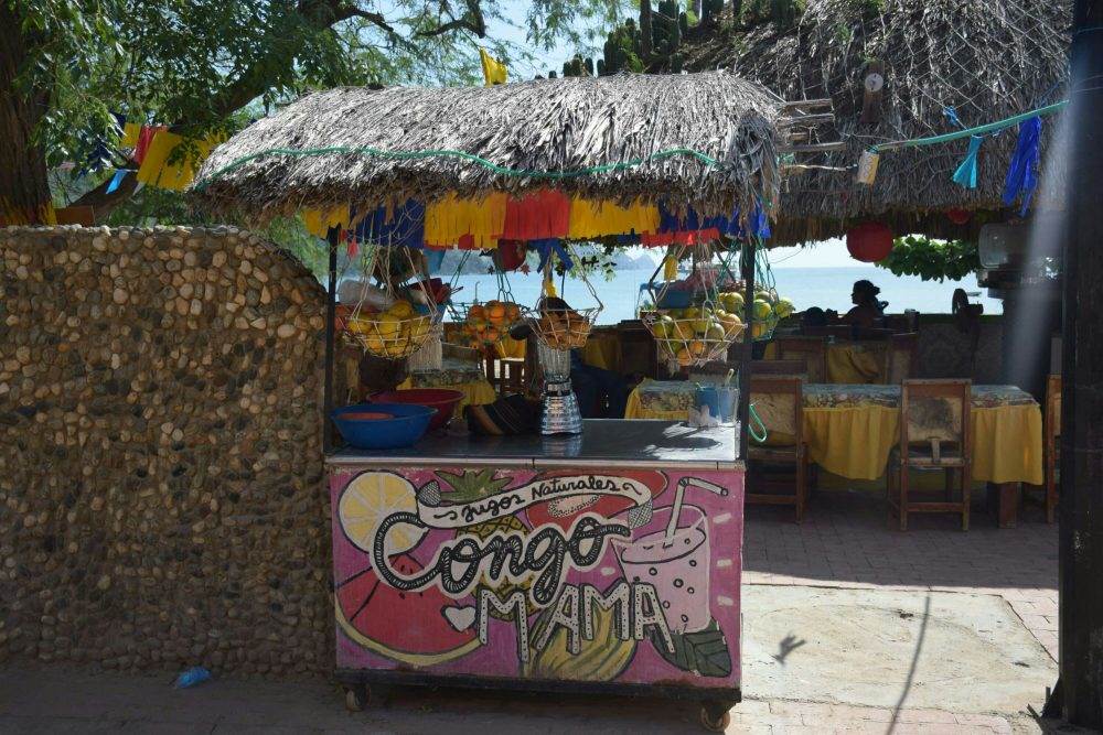 A smoothie stand in Taganga, Colombia