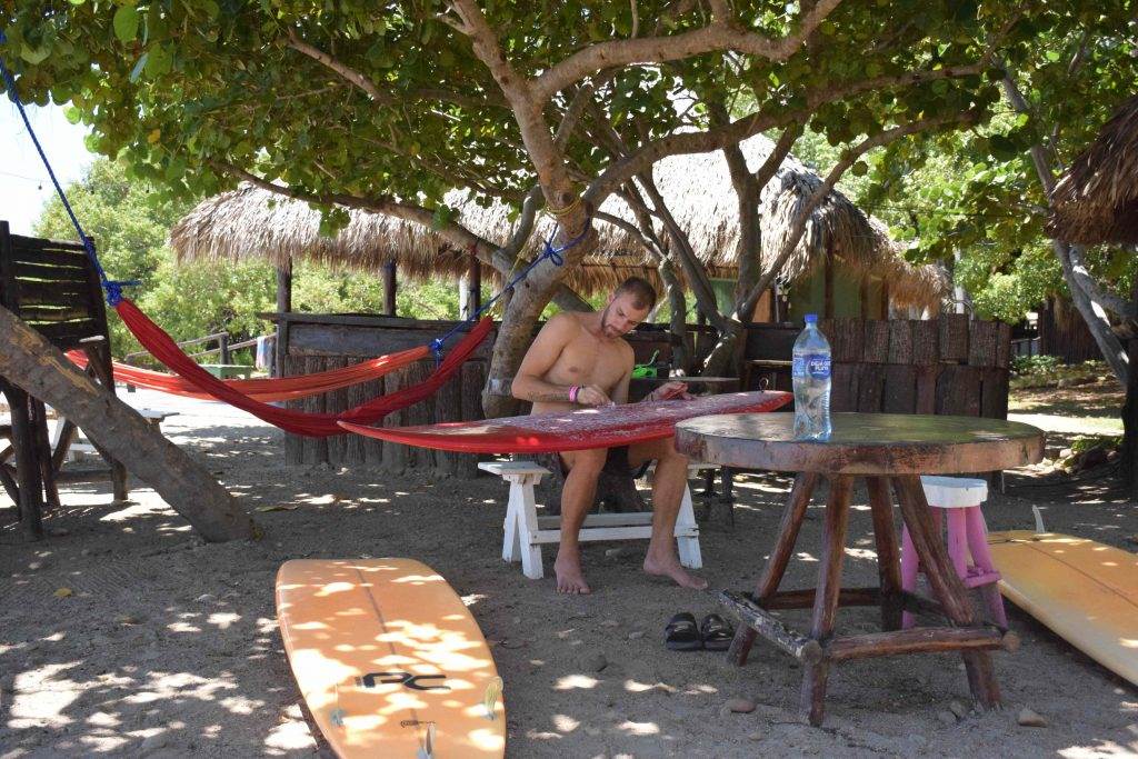 Preparing a surf board