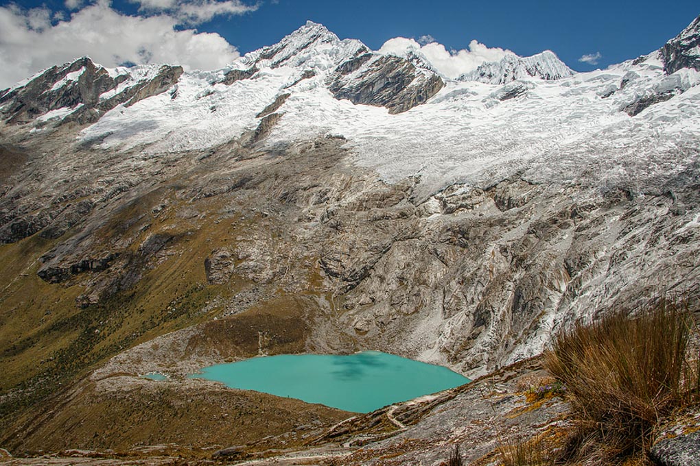 The lake in Huascaran NP from the highest point of Santa Cruz Trek, Peru