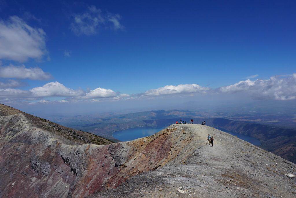 A view from the crater of the Santa Ana Volcano