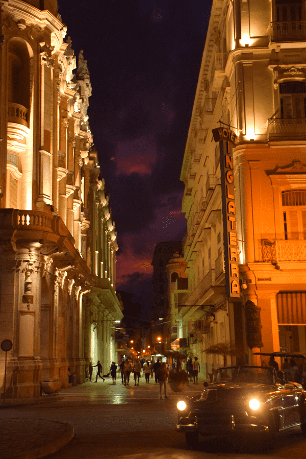 Hotels and old cars in havana cuba