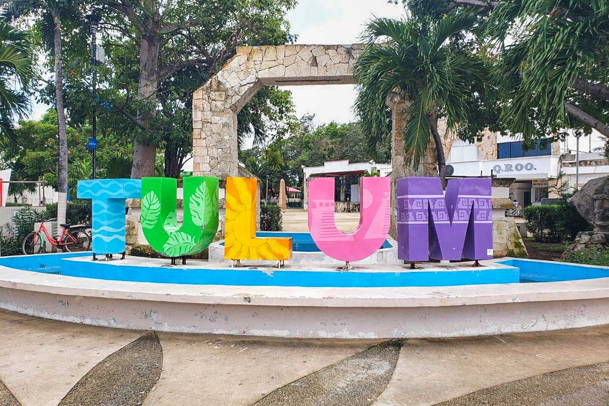 The Tulum sign in Tulum, Mexico