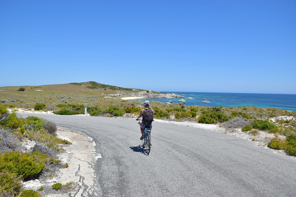 cycling with a view on rottnest island 