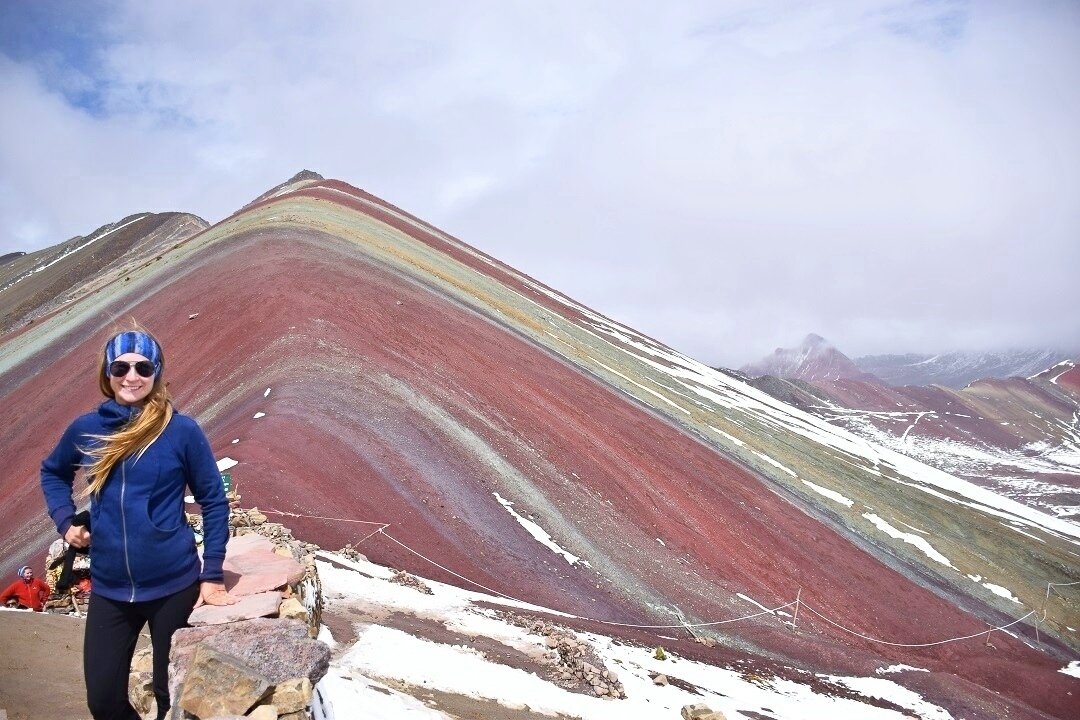 climbing rainbow mountain near cusco