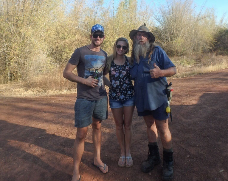 picture with a guide on a jumping croc cruise in darwin australia