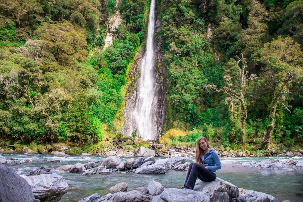 Thunder Creek Falls near the Blue pools Wanaka