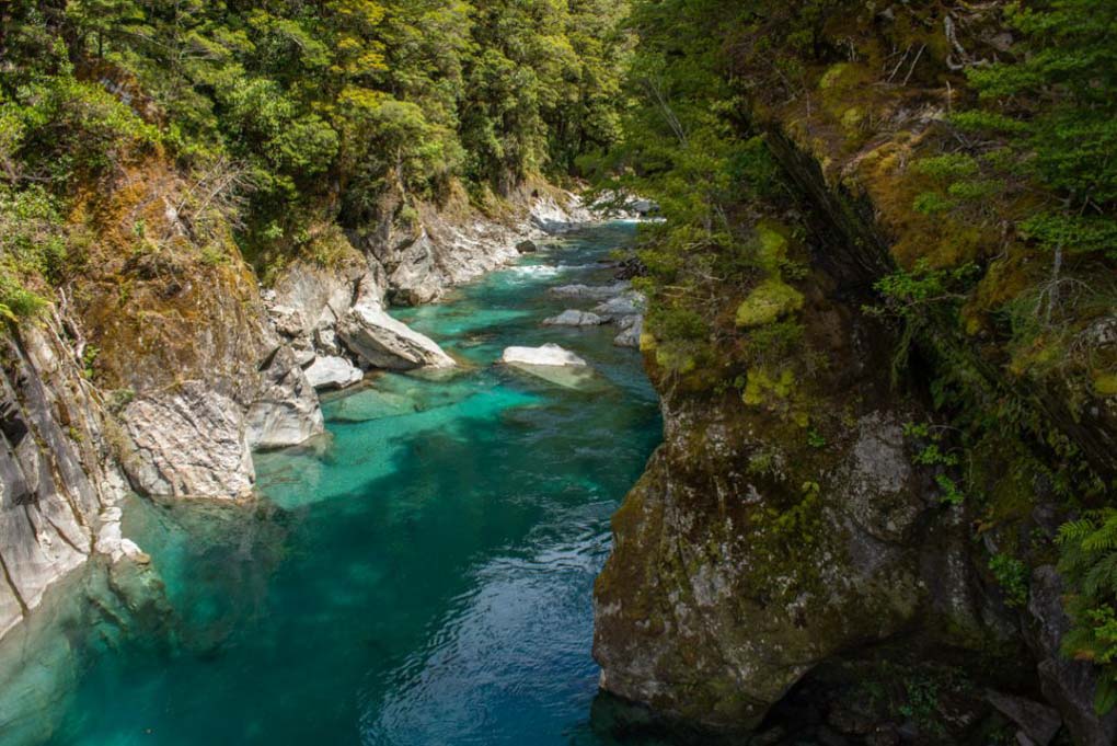 Looking down at the Blue pools, New Zealand