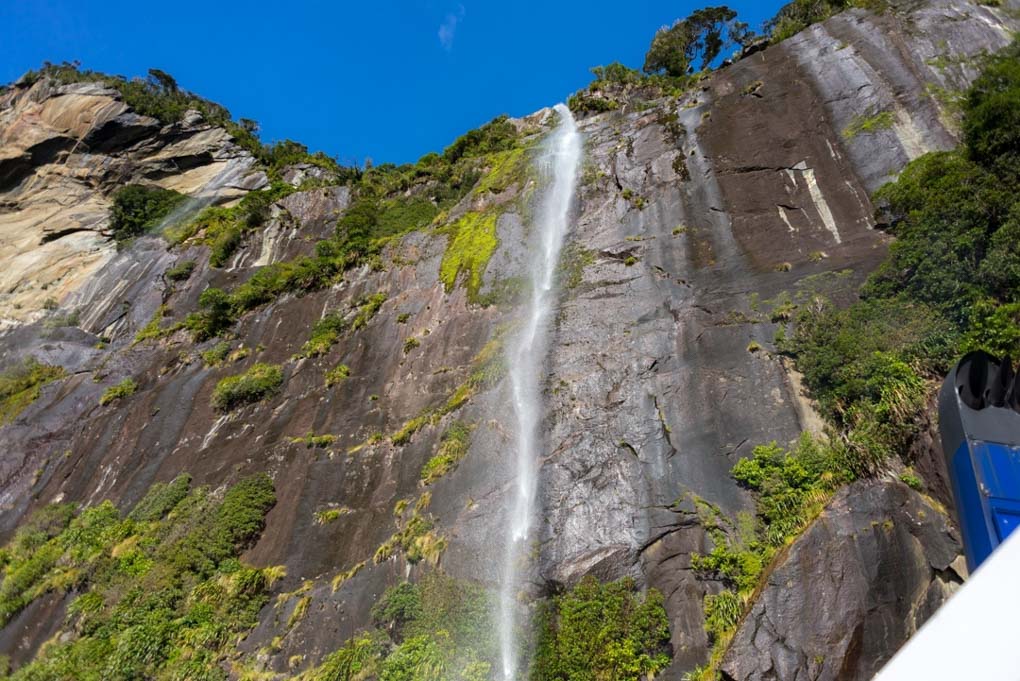 Fairy Falls in Milford SOund on our Milford boat cruise