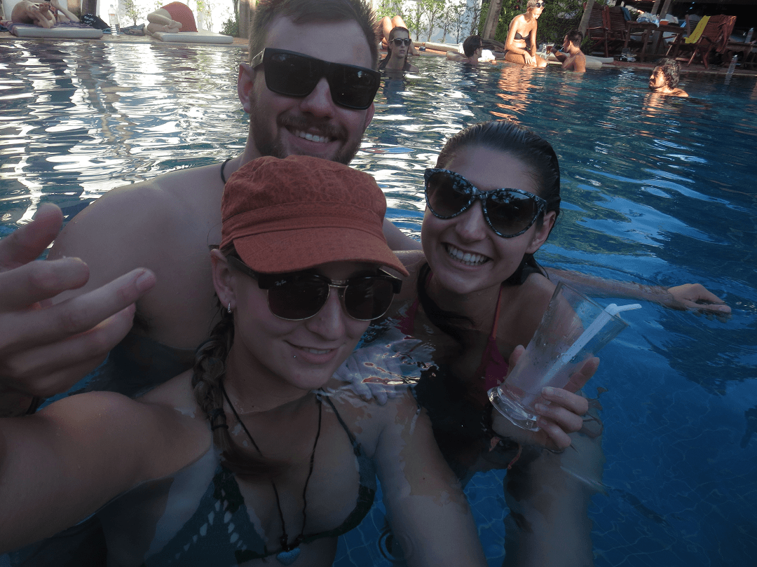 hostel pool in siem reap