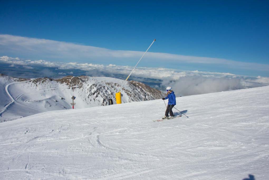 Bailey skiing at Mt Hutt, New Zealand