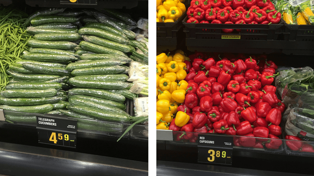 the price of vegetables in queenstown