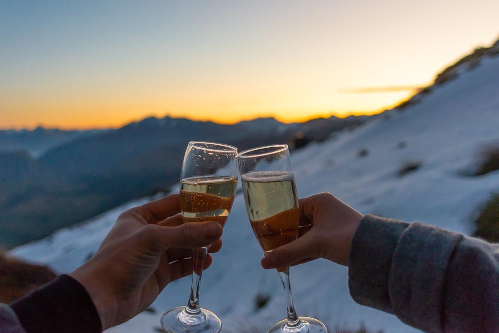 Cheers at Heidi's Hut New Zealand