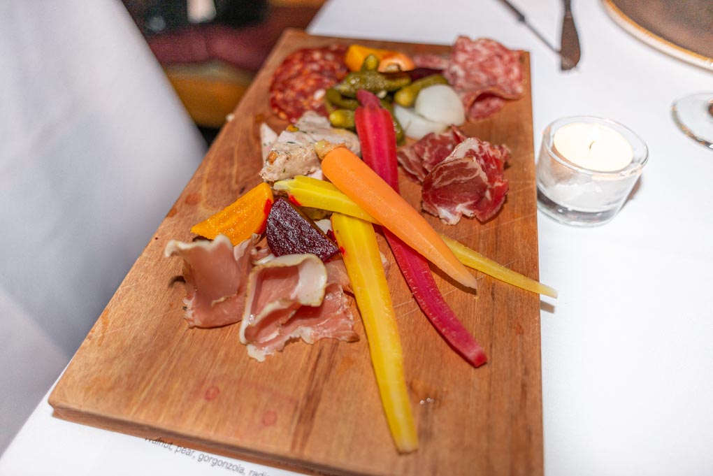 Charcuterie board at Heidi's Hut