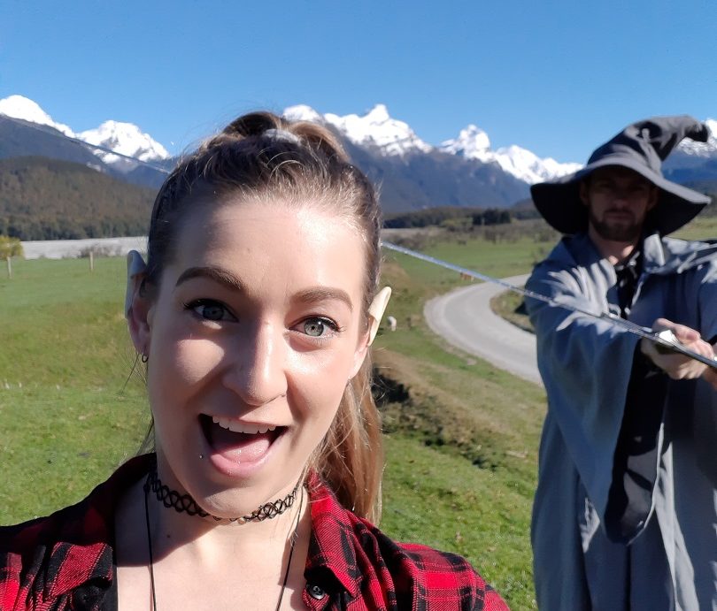 Dressing up as lord of the rings characters on our Lord of the Rings tour Queenstown.