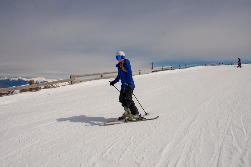 skiing in the winter