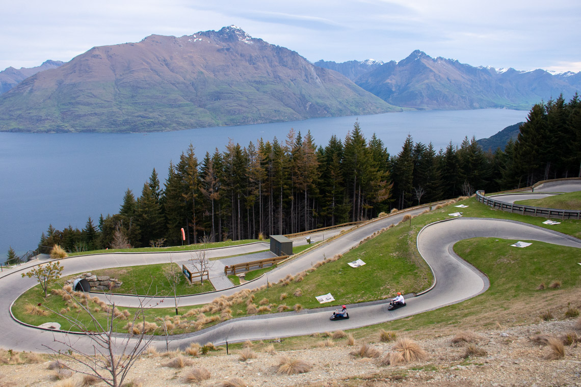 the luge track at the top of Bob's Peak