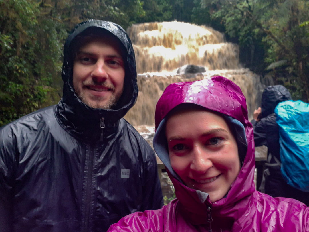 Bailey and I at waterfalls in the Catlins