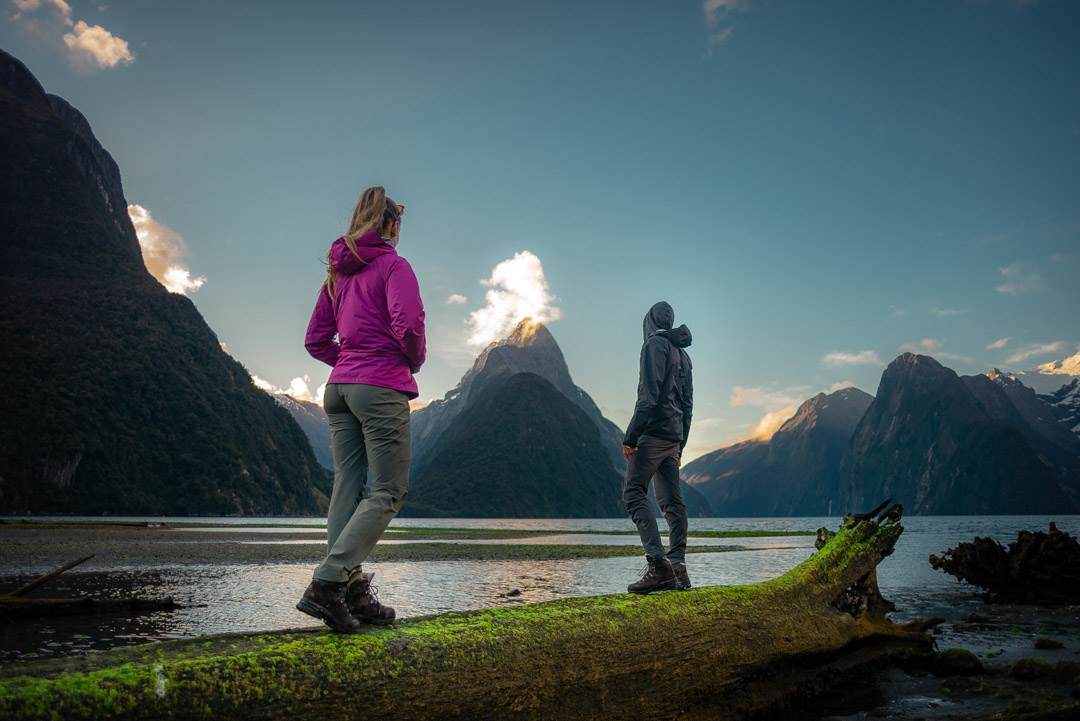 milford sound at sunset