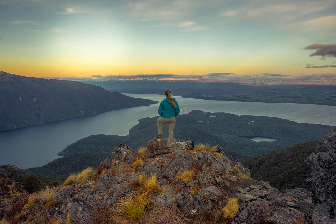 sunset at the luxmore hut on the kepler track!