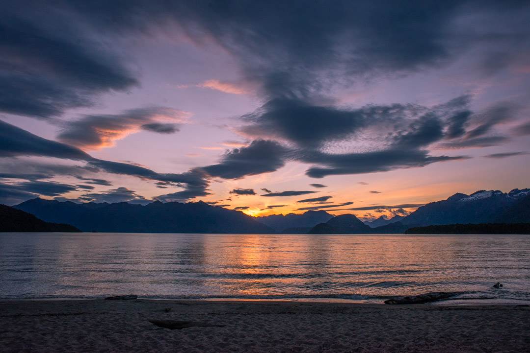 Sunset o day 3 of the kepler track