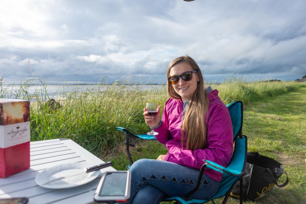 A designated freedom camping spot in the catlins