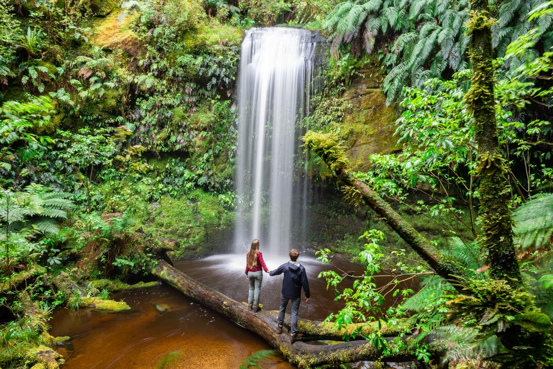 Koropuku Falls in the catlins region of New Zealand's South Island