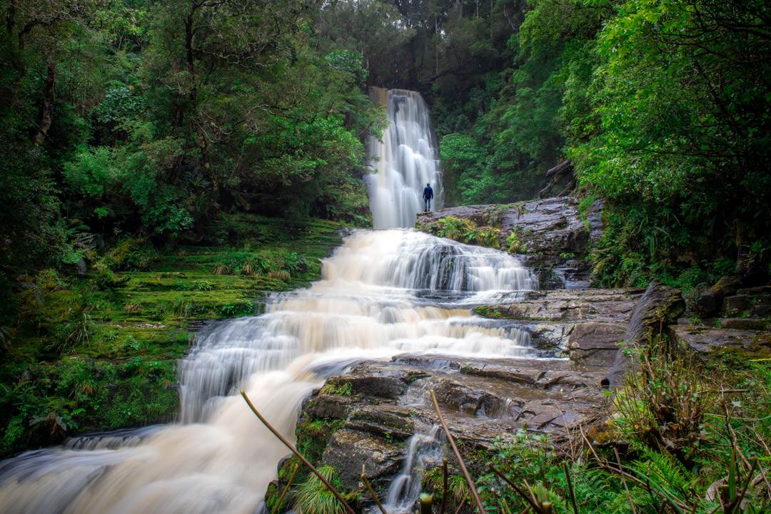Mclean Falls the largest waterwall in the Ctalins, The Catlins Waterfalls