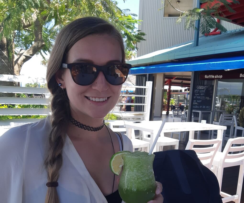 enjoying a drink in danarau fiji