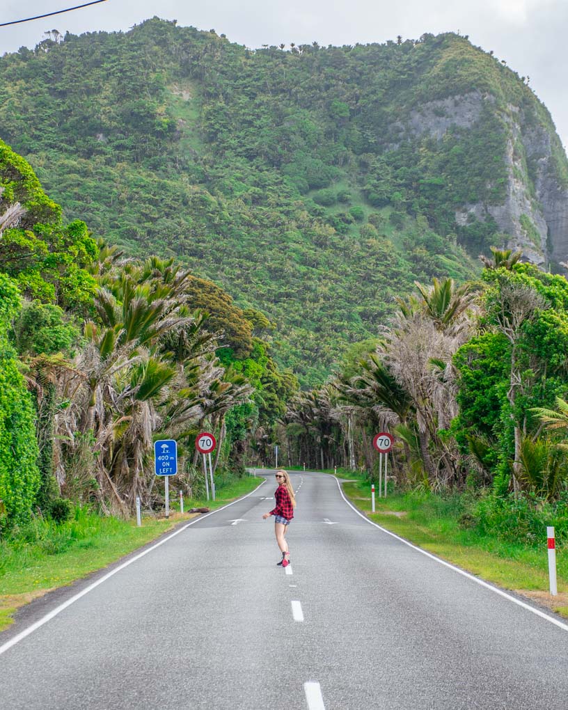 A scenic view of the roads around Punakaiki