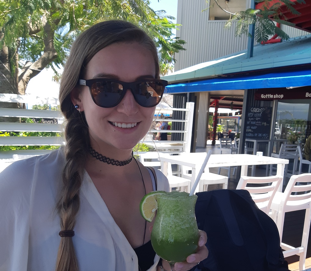 selfie with a drink in fiji