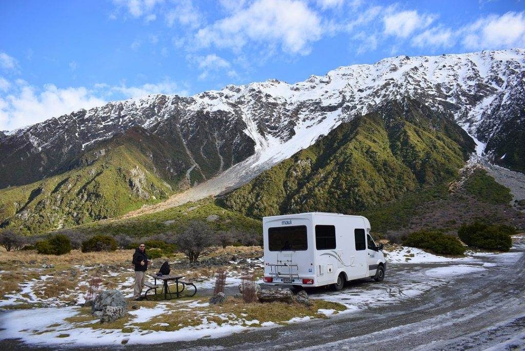 Freedom camping in Mount Cook National Park