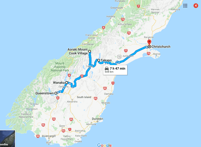 1 wekek New Zealand South Island itinerary