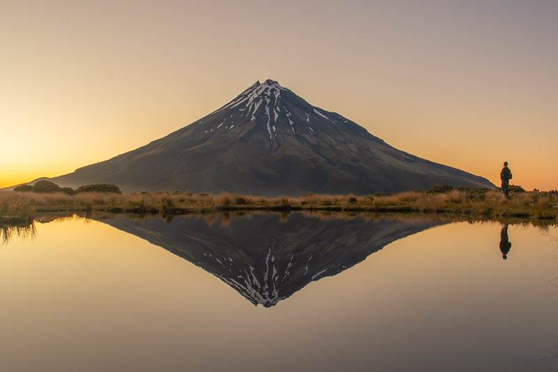 The Pouakai Hut reflection photo