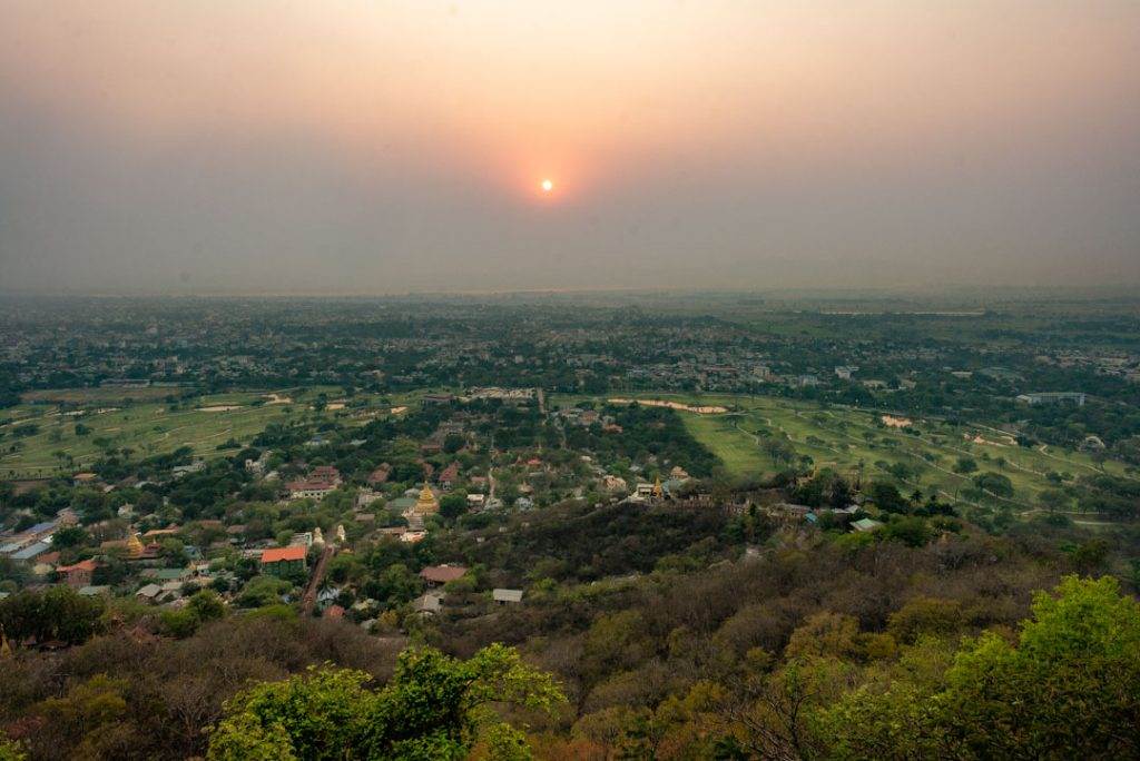the view from a top mandalay hill