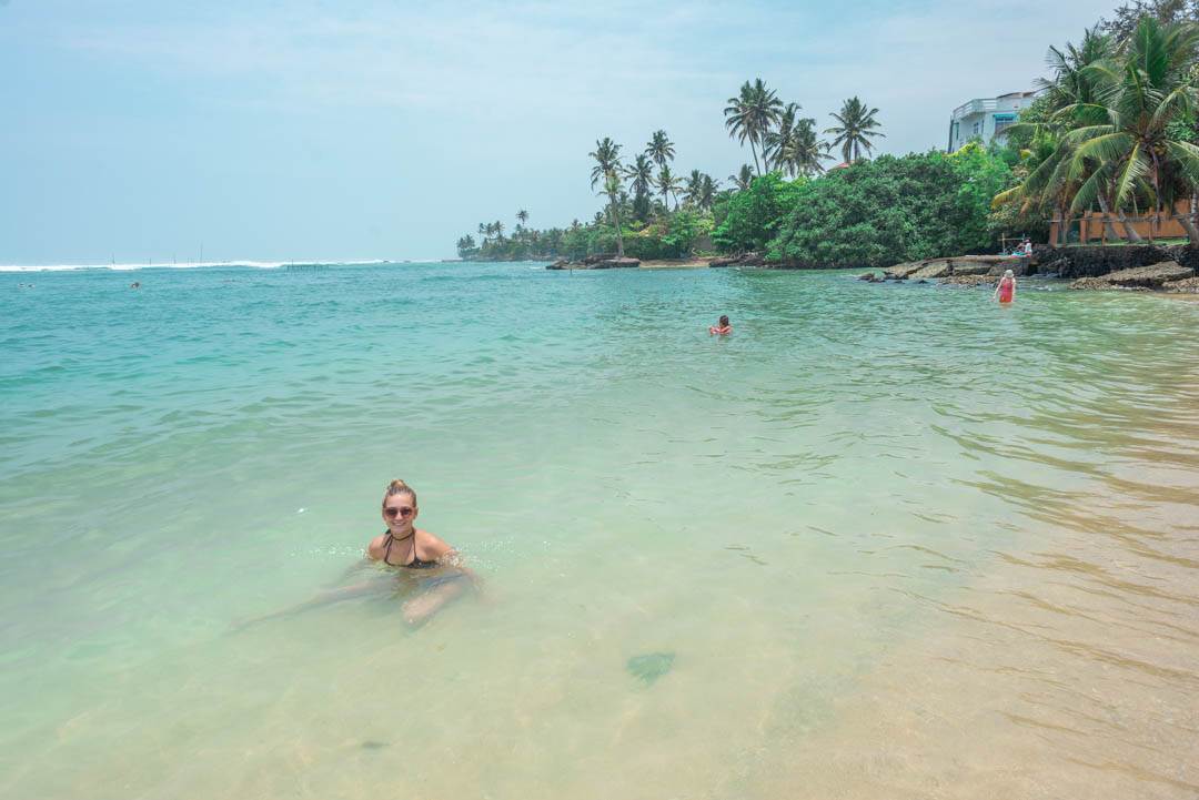 relaxing at turtle beach near mirissa, Sri Lanka 