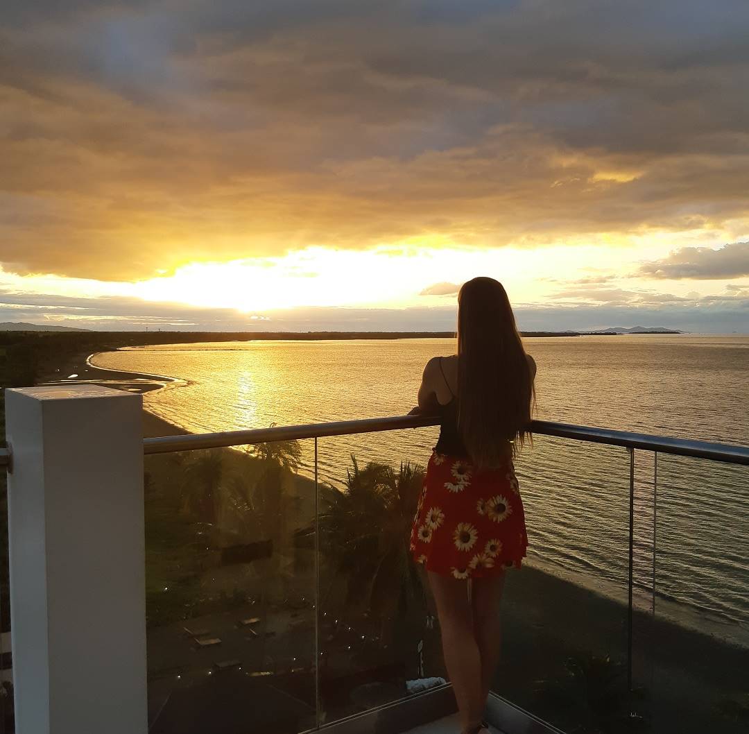 enjoying a sunset at the Ramada in Nadi, Fiji
