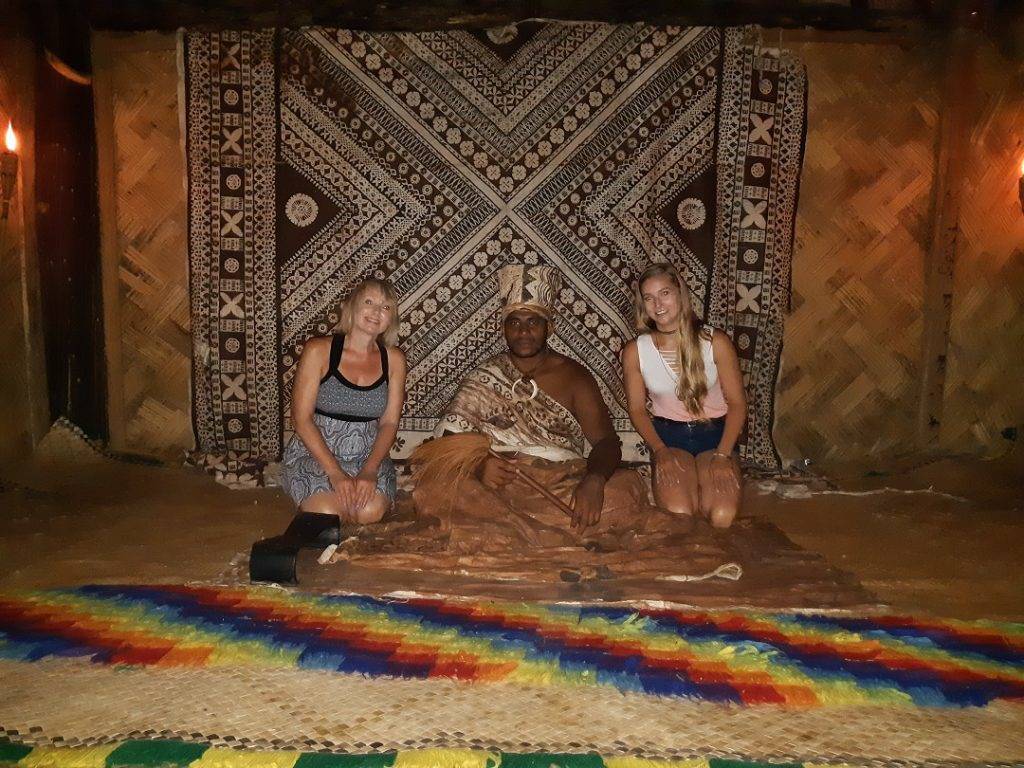 isiting the chief at the village in fiji