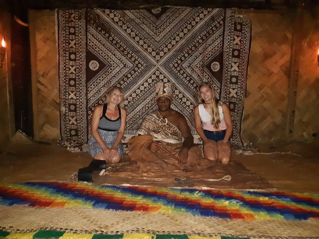 visiting the chief at the village in fiji