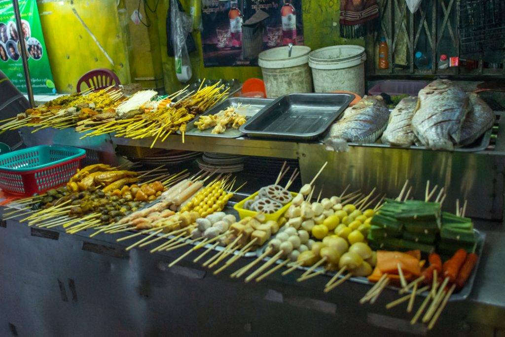 BBQ skewers in myanmar