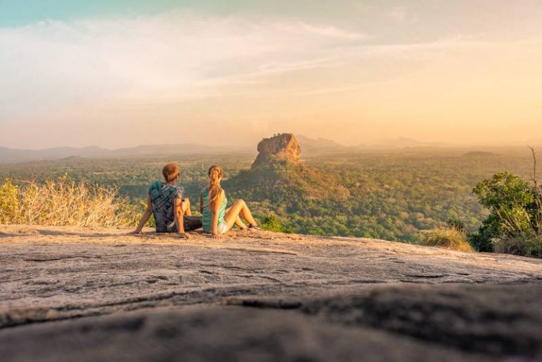 Watching the sunset over Sigiriya Rock