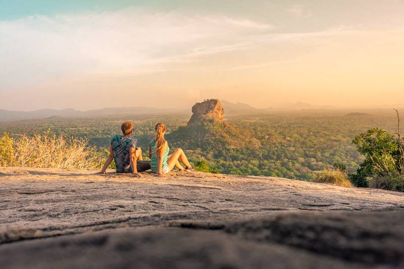 Watching the sunset over Sigiriya Rock