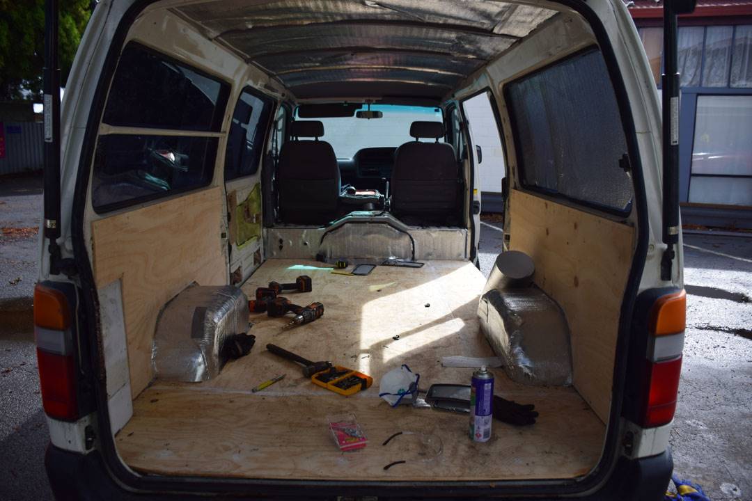 installing the walls in our campervan conversion