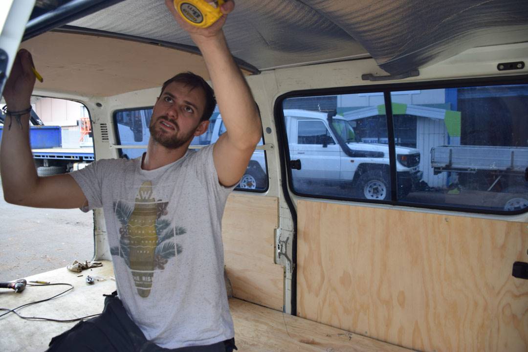 covering all the walls in our campervan conversion