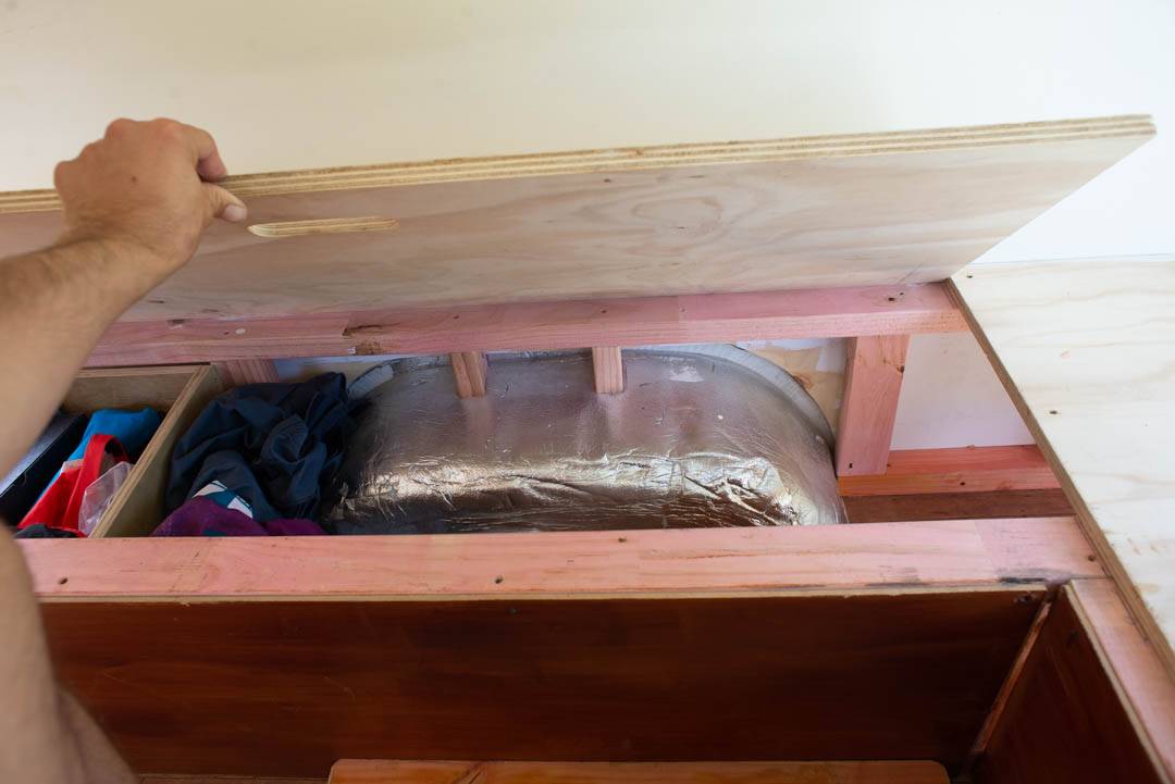 Storage areas during my campervan conversion