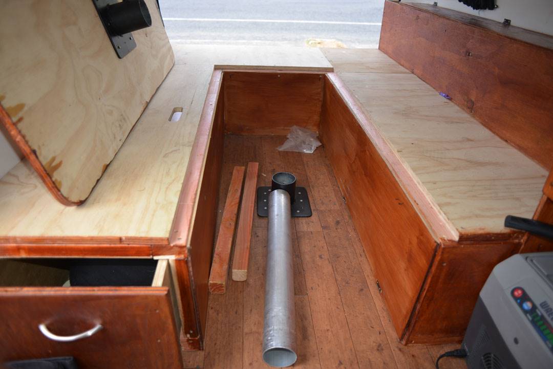 Finishing touches on the bed frame