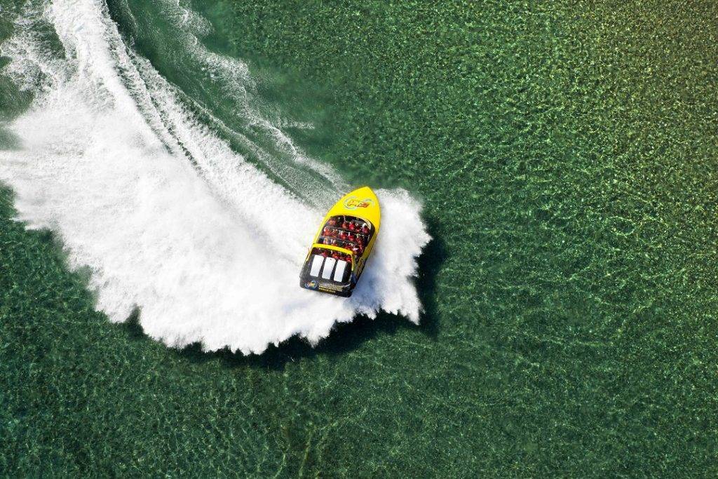 Jet boating before our wine tour in Queenstown